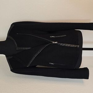 Ann Taylor Black Waffle Knit Blazer in Size M